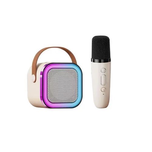 Karaoke Speaker with Wireless Microphone - All-in-One Singing Device with Heavy Bass Subwoofer