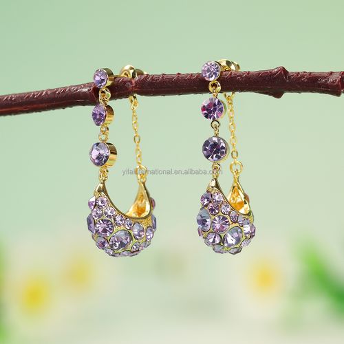 New High-end Luxury Earrings  Simple Full Diamond Water Droplet Shaped Women's Earrings