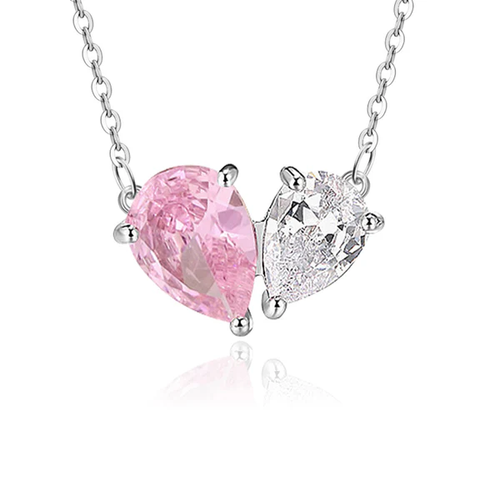 Sweet Heart Shape Copper Plating Stainless Steel Jewelry Set Classic Fashion Necklace and Earring Combo