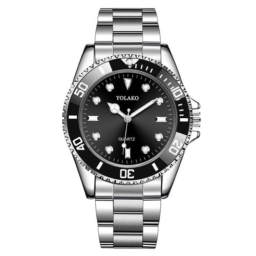 Green Submariner Style: New Business Quartz Watch with Luminous Dial & Steel Strap