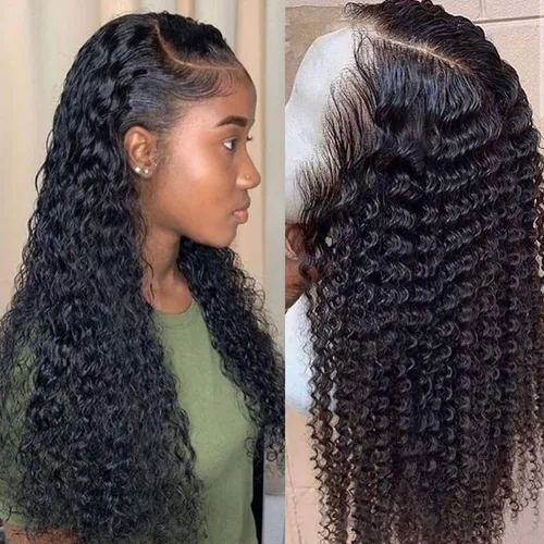 Natural Middle Part Jerry Curl Long Curly Wig for Women - Full Cap Style