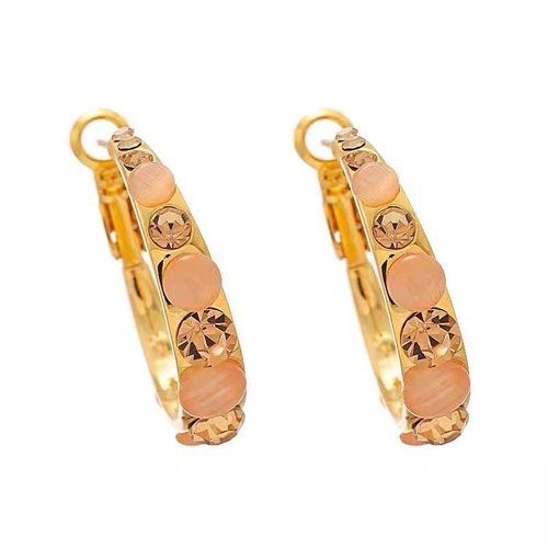 Fashion Sparkling Buckle Hoop Huggie Earrings Zircon Stone Opal Stud Earrings Geometric Diamond Earrings