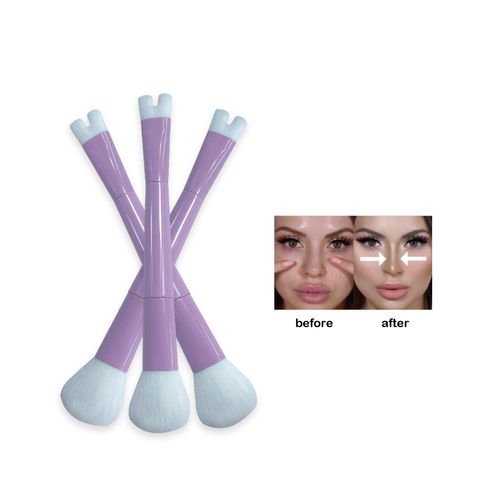 2-in-1 Nose Contour Makeup Brush - U-Shaped Side Nose Contour & Blush Cosmetic Brush
