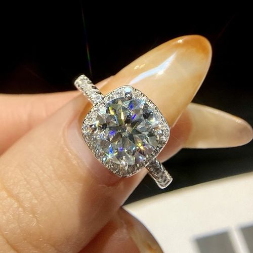 Flashy Small Square Sugar Diamond Ring - Adjustable Open Ring, Exquisite Jewelry Suitable for Both Men and Women
