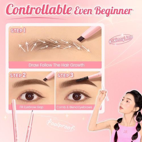 PINKFLASH PF-E25 Dual ended Eyebrow Pen Waterproof Eyebrow Pen Eyebrow Contouring Pen