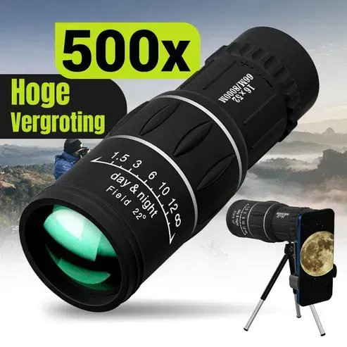 Portable monocular telescope with high magnification