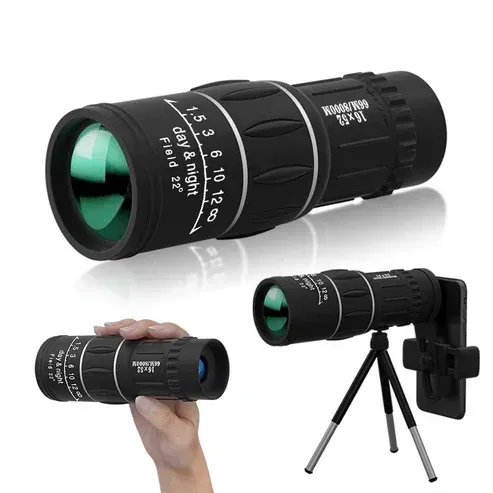 Portable monocular telescope with high magnification