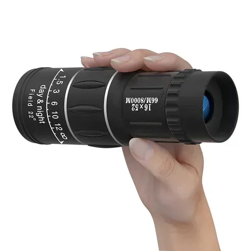 Portable monocular telescope with high magnification