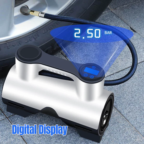 Portable cordless car tire pump with digital display