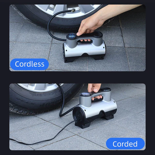 Portable cordless car tire pump with digital display