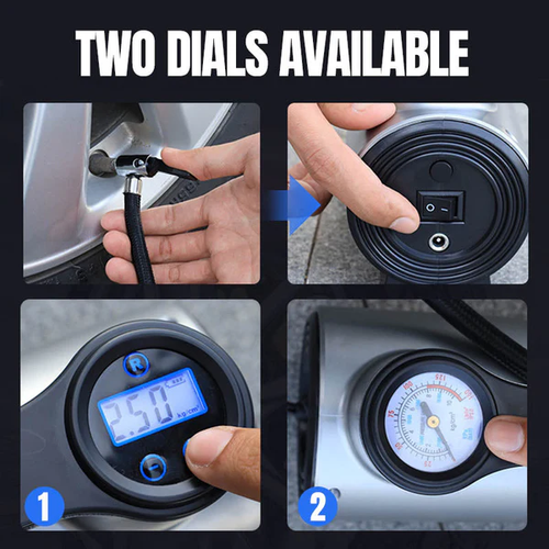 Portable cordless car tire pump with digital display