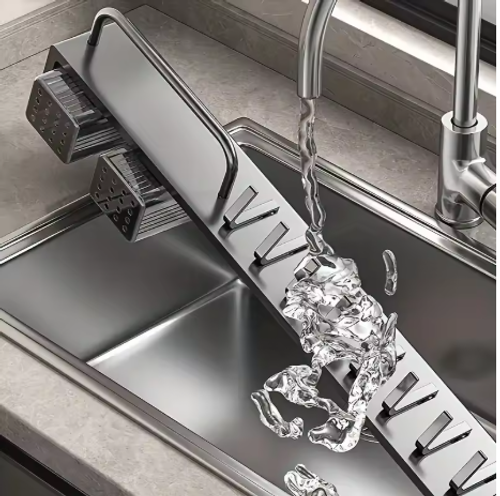 Wall-mounted Kitchen Organizer Shelf Spice Storage Rack Kitchen Knife Holder Wall Seasoning Chopstick Spoon Shovel Storage