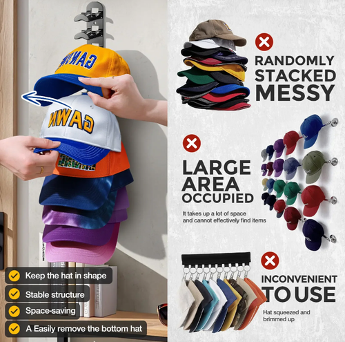Wall-mounted hat rack - each rack can hold