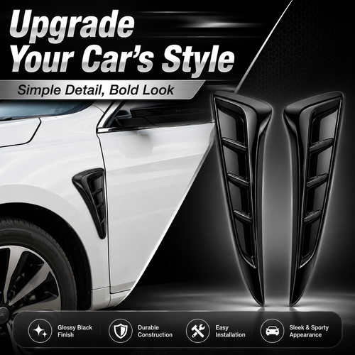 🔥HOT SALE🔥 COD! Universal Shark-Style Side Air Intake Decals for Car Fenders—Realistic Air Intake Fender Decals