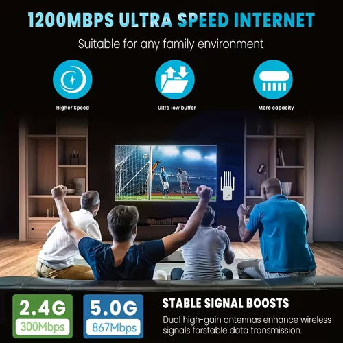1200Mbps WiFi 6 Signal Booster and Mesh Network Extender