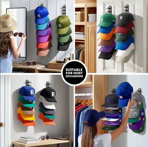 Wall-mounted hat rack - each rack can hold