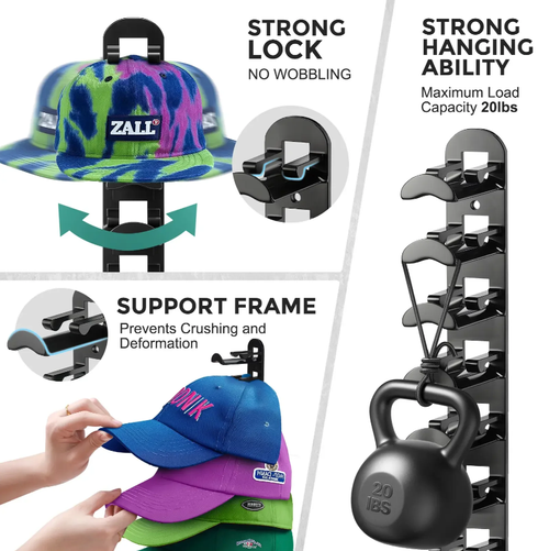 Wall-mounted hat rack - each rack can hold