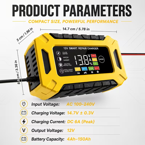 Cardivek 12V 6A Car Battery Charger