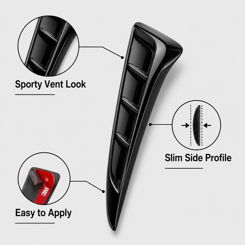🔥HOT SALE🔥 COD! Universal Shark-Style Side Air Intake Decals for Car Fenders—Realistic Air Intake Fender Decals