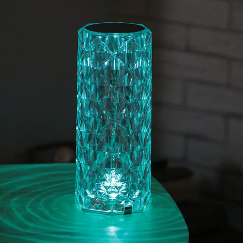 ⏰3 Colors Changing RGB Touch Sensor Rose Crystal Table Lamp USB Rechargeable Romantic LED Rose Crystal Desk Lamps