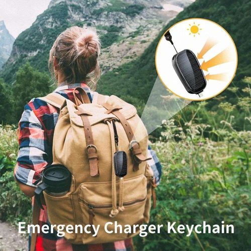 Mini Solar Keychain Power Bank 1200 mAh Solar Pocket Chargerfor Iphone Type C Power Bank