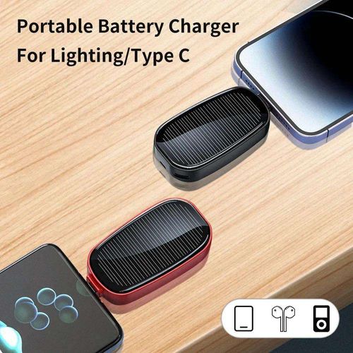 Mini Solar Keychain Power Bank 1200 mAh Solar Pocket Chargerfor Iphone Type C Power Bank