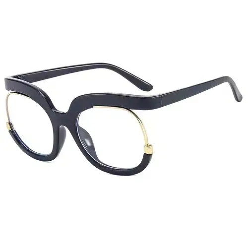 Large frame fashionable blue light blocking ladies plain glasses