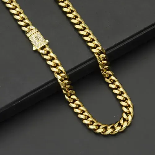 🔥Hip Hop Jewelry: Gold Stainless Steel Cuban Necklace for Men