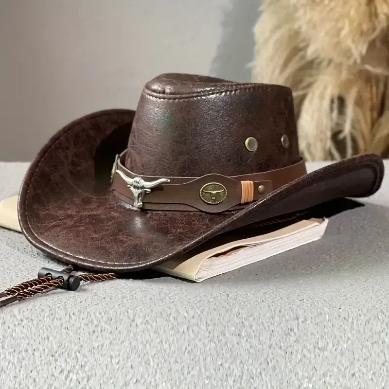 🔥Hot Sale Promotion -🔥1pc Ethnic Style Western Cowboy Hat With Studded Jazz Hat