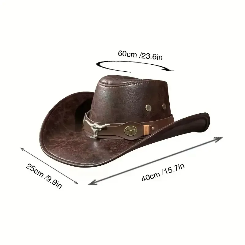 🔥Hot Sale Promotion -🔥1pc Ethnic Style Western Cowboy Hat With Studded Jazz Hat