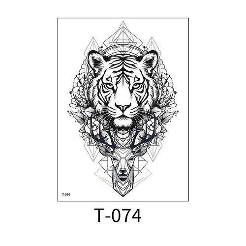 2 sheets full arm metal gear fish semi permanent juice ink tattoo