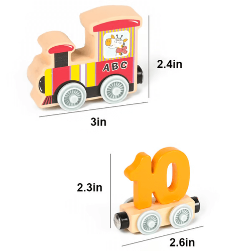 New Design Hot Sale Numbers And Letters Magnetic Train Puzzle Wooden Toy Car