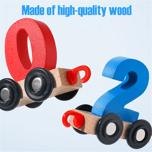 New Design Hot Sale Numbers And Letters Magnetic Train Puzzle Wooden Toy Car