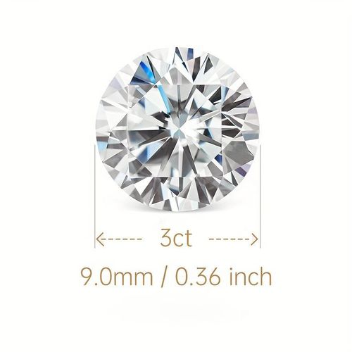 GRA Certified 3CT Round Moissan Diamond Ring