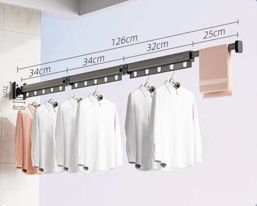 Ready to use ! Suction Cup Wall Mount Folding Clothes Drying Rack