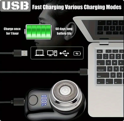 Compact Portable Men's Electric Shaver