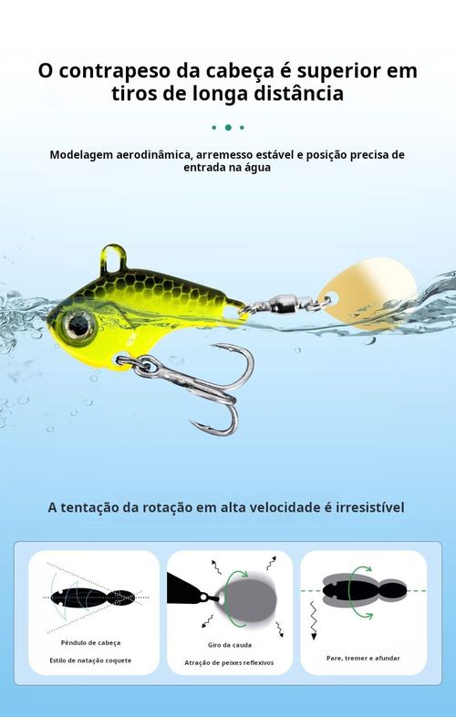 🎣Isca Artificial  Mini Tornado Spinner Vibração Longo Alcance​