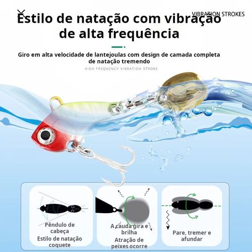 🎣Isca Artificial  Mini Tornado Spinner Vibração Longo Alcance​