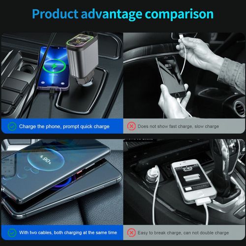 4 in 1 Fast Charging Car Charger 120W with Star💫