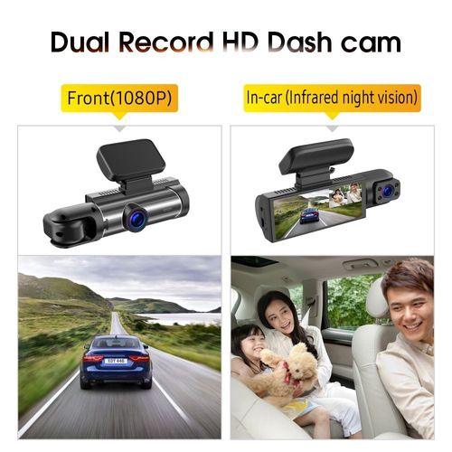 Dual 1080P GPS Car Dashcam Front and Rear Video Recorder with Night Vision GPS Enabled Dual Dash Camera for Vehicles