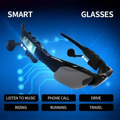 Wireless Bluetooth Sunglasses Anti-ray Stereo Music Bluetooth Headphones for Men Support Both Headset and Hands-Free (black-color)