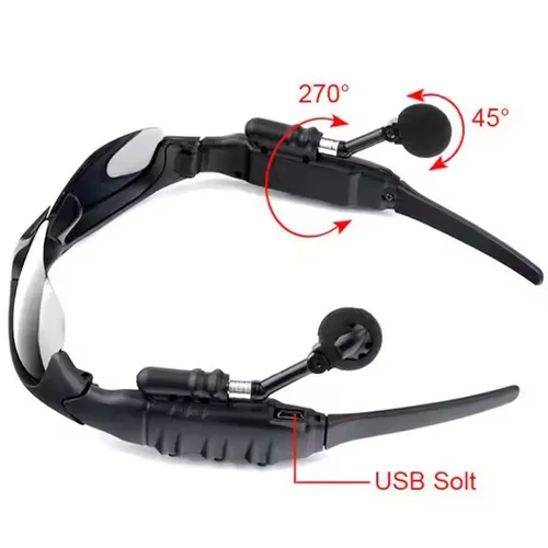 Wireless Bluetooth Sunglasses Anti-ray Stereo Music Bluetooth Headphones for Men Support Both Headset and Hands-Free (black-color)