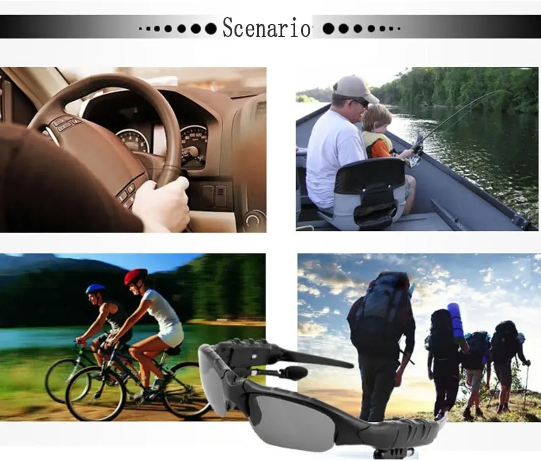 Wireless Bluetooth Sunglasses Anti-ray Stereo Music Bluetooth Headphones for Men Support Both Headset and Hands-Free (black-color)