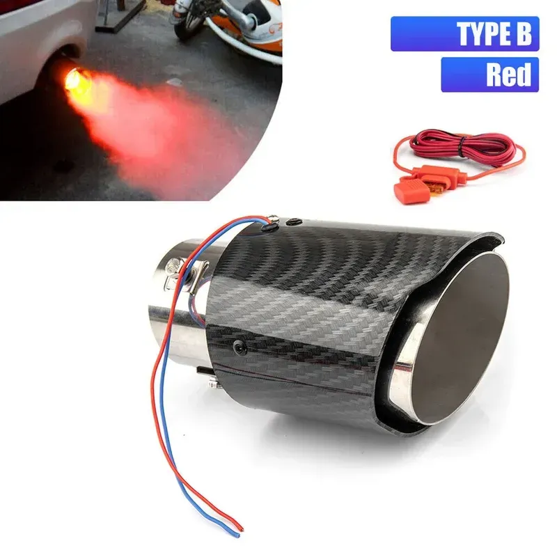 Car fire flame LED exhaust tip