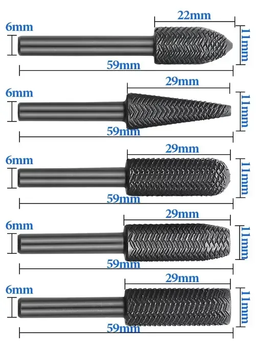 5pcs Rotary Steel Files
