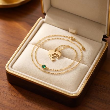 Collar de Birthstone personalizado del nombre del animal doméstico