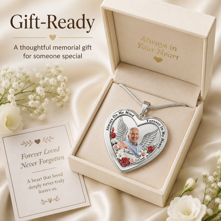 Te llevaré conmigo hasta que te vea de nuevo-Collar de corazón personalizado