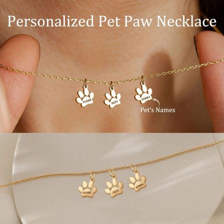 Personalizado nombres personalizados mascota pata collar regalo para amante de los animales