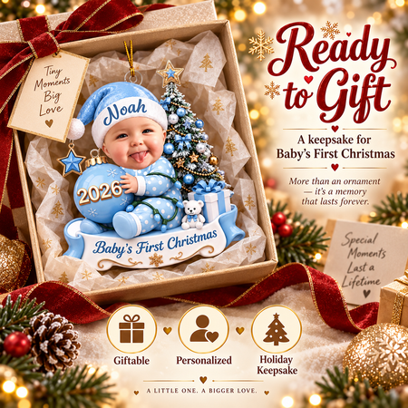 🎄El primer ornamento de acrílico de la Navidad del bebé personalizado-recuerdo de encargo de la Navidad del nombre para el bebé recién nacido