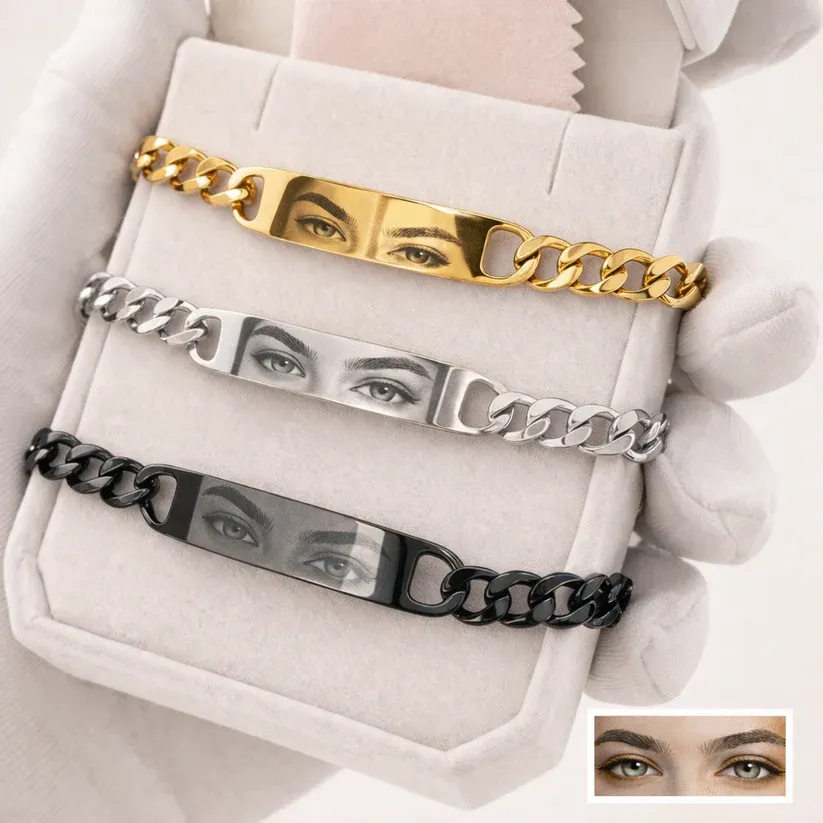 ✨ Pulsera personalizada con foto: lleva su mirada siempre contigo